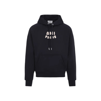 AMI Paris Logo Detailed Drawstring Hoodie