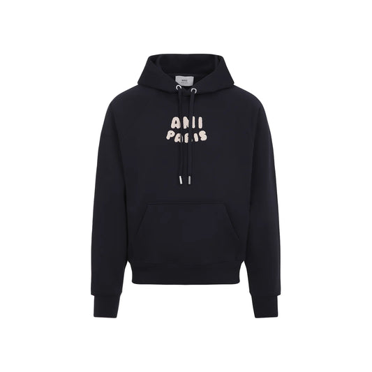 AMI Paris Logo Detailed Drawstring Hoodie
