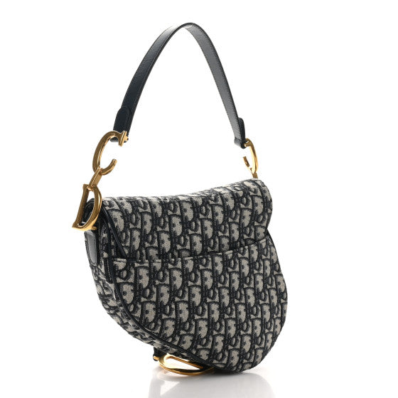 CHRISTIAN DIOR 
Oblique Saddle Bag Blue